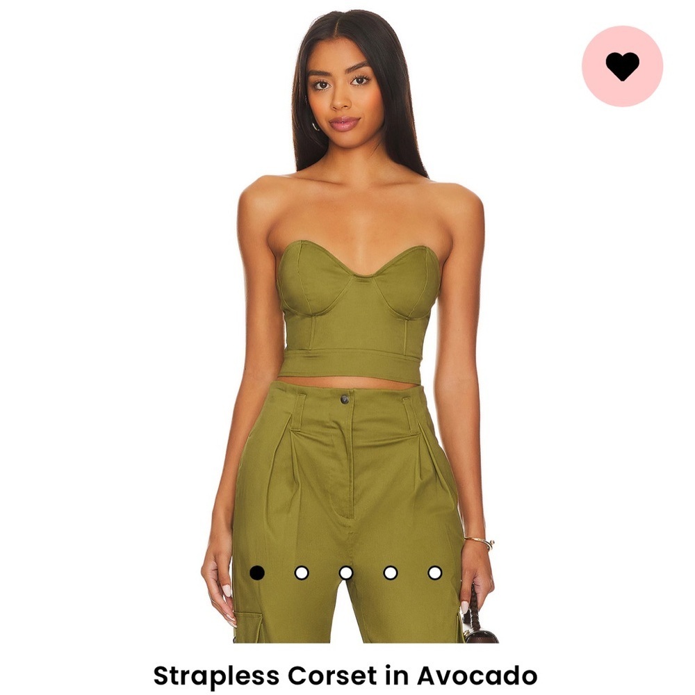 BNWT LITA BY CIARA CROPPED STRAPLESS TOP IN ADVOCADO RETAIL $248